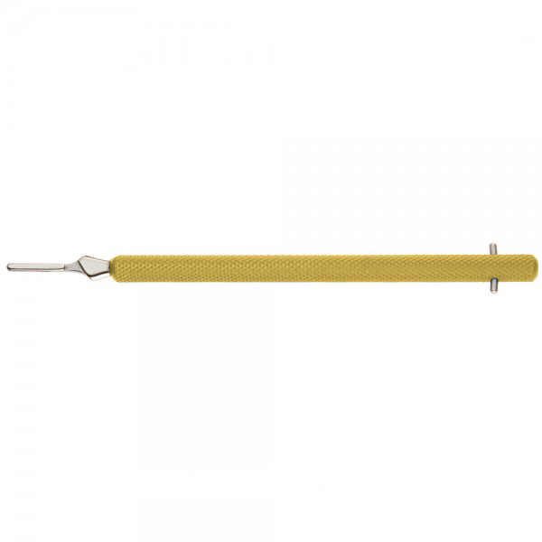 Kaye Lightweight Knife Handle, Aluminum, Cross-Pin On Proximal End Shows Blade Orientation, For Blades 10-15c, 6 1/8" (15.6 Cm)